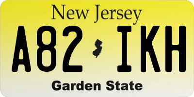 NJ license plate A82IKH