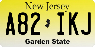 NJ license plate A82IKJ