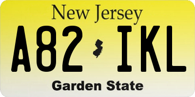 NJ license plate A82IKL