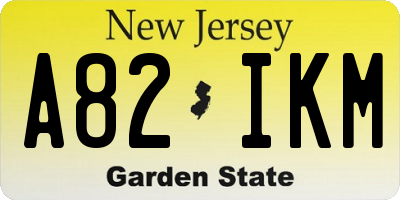 NJ license plate A82IKM