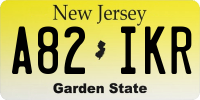 NJ license plate A82IKR