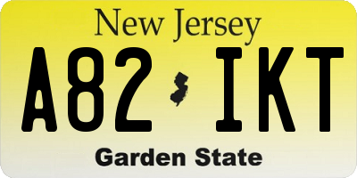NJ license plate A82IKT