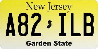 NJ license plate A82ILB