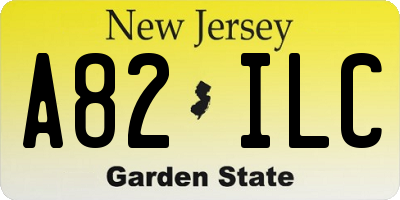 NJ license plate A82ILC
