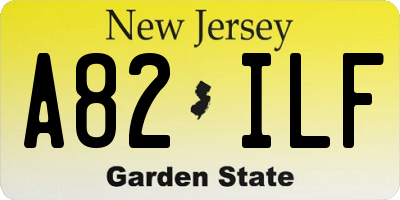 NJ license plate A82ILF