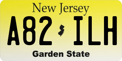 NJ license plate A82ILH