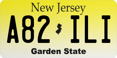 NJ license plate A82ILI
