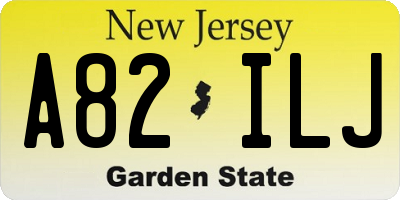 NJ license plate A82ILJ