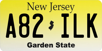 NJ license plate A82ILK
