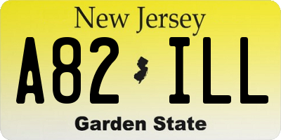 NJ license plate A82ILL