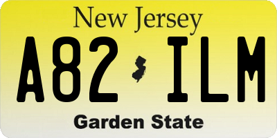 NJ license plate A82ILM