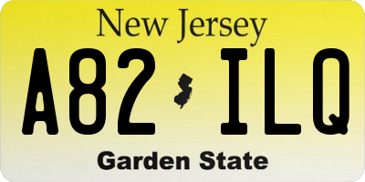 NJ license plate A82ILQ