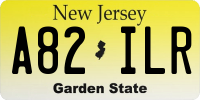 NJ license plate A82ILR