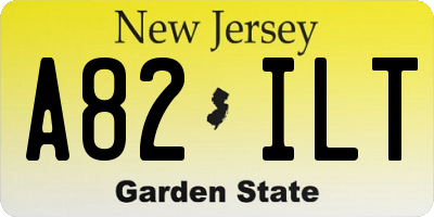NJ license plate A82ILT