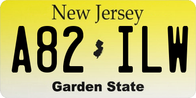 NJ license plate A82ILW