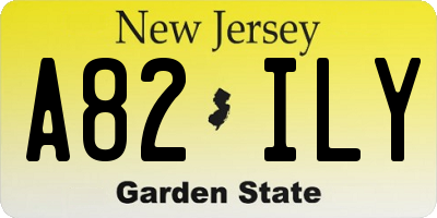 NJ license plate A82ILY