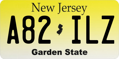 NJ license plate A82ILZ