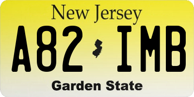 NJ license plate A82IMB