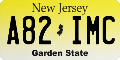 NJ license plate A82IMC