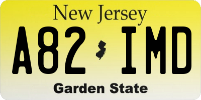 NJ license plate A82IMD