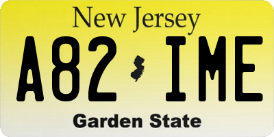 NJ license plate A82IME