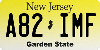 NJ license plate A82IMF