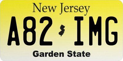 NJ license plate A82IMG