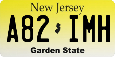 NJ license plate A82IMH