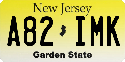 NJ license plate A82IMK