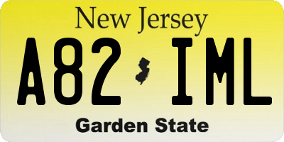 NJ license plate A82IML