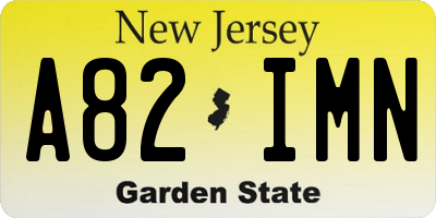 NJ license plate A82IMN