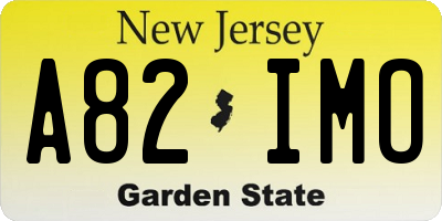 NJ license plate A82IMO