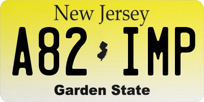 NJ license plate A82IMP