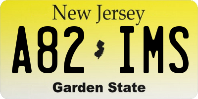 NJ license plate A82IMS