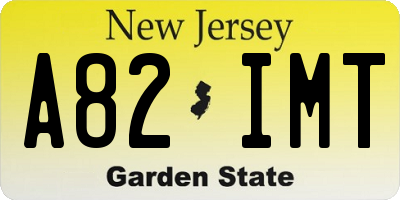 NJ license plate A82IMT