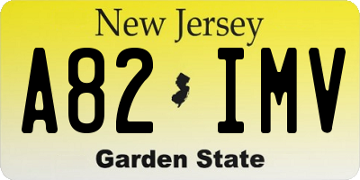 NJ license plate A82IMV