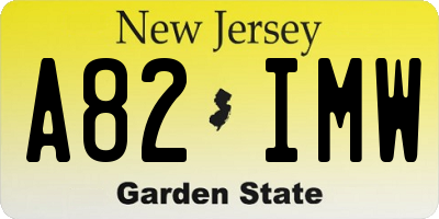 NJ license plate A82IMW