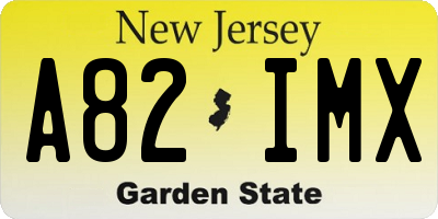 NJ license plate A82IMX