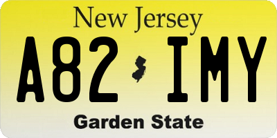 NJ license plate A82IMY