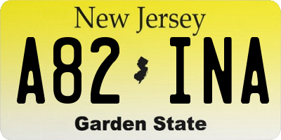 NJ license plate A82INA