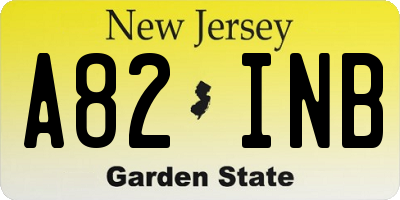 NJ license plate A82INB