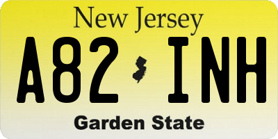 NJ license plate A82INH