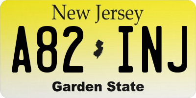 NJ license plate A82INJ