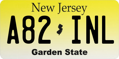 NJ license plate A82INL