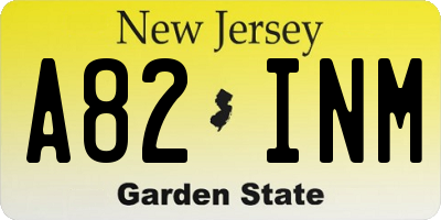 NJ license plate A82INM