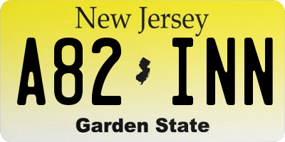 NJ license plate A82INN