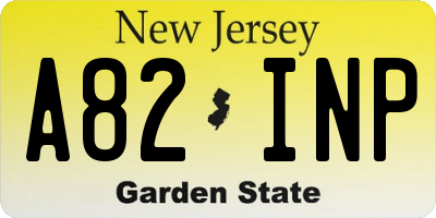 NJ license plate A82INP