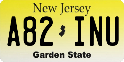 NJ license plate A82INU