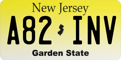NJ license plate A82INV