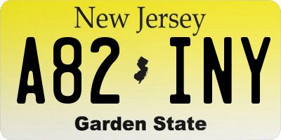 NJ license plate A82INY